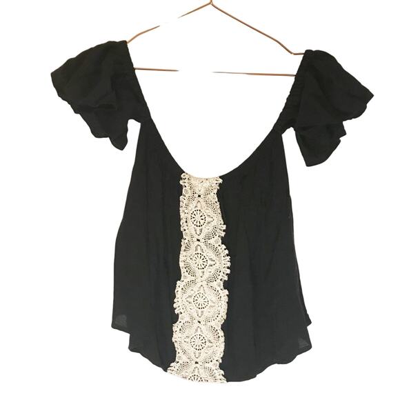 Rue 21 off the shoulder crop lace detail small - Picture 1 of 7